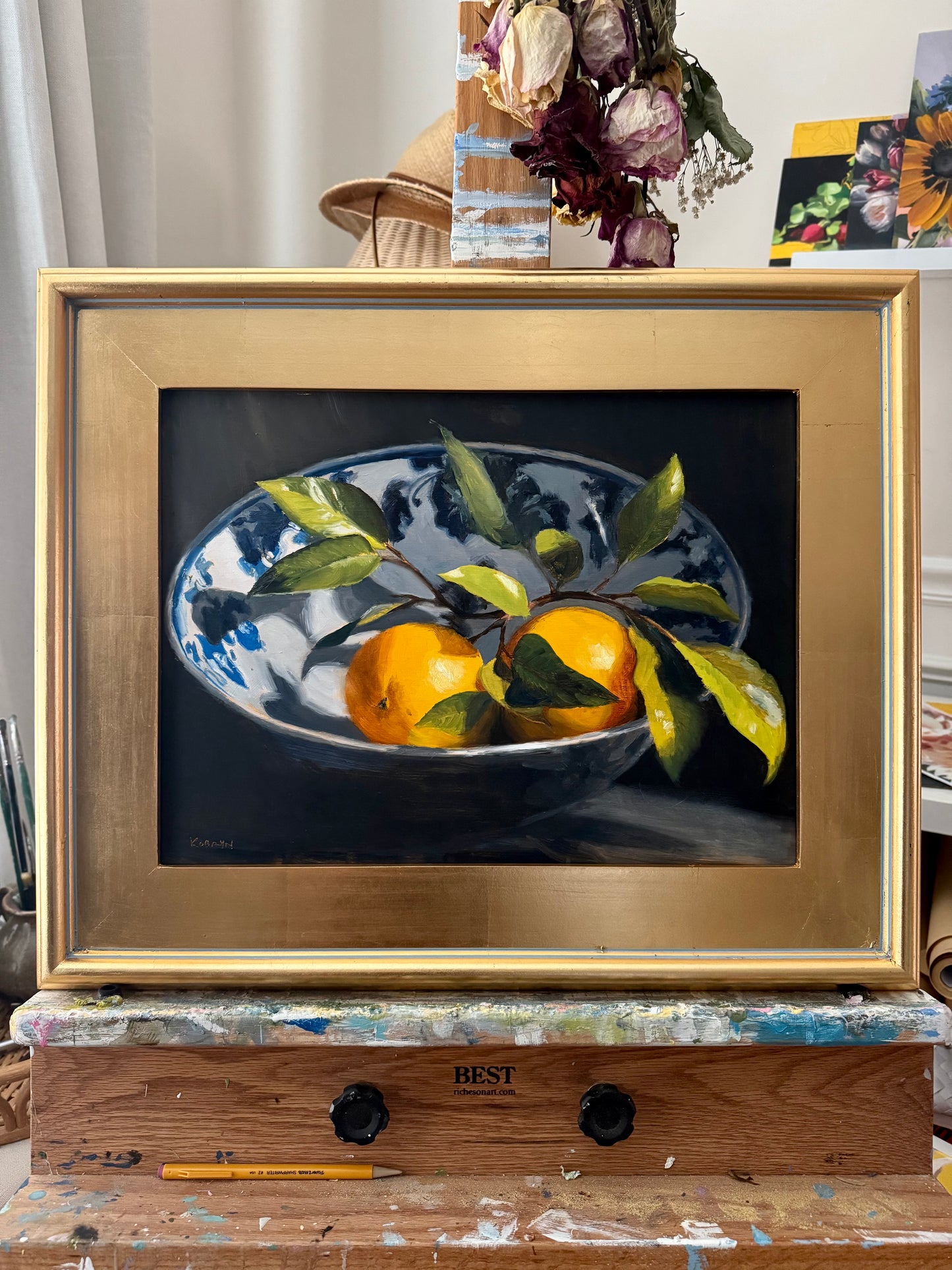 Lemons in Porcelain Bowl