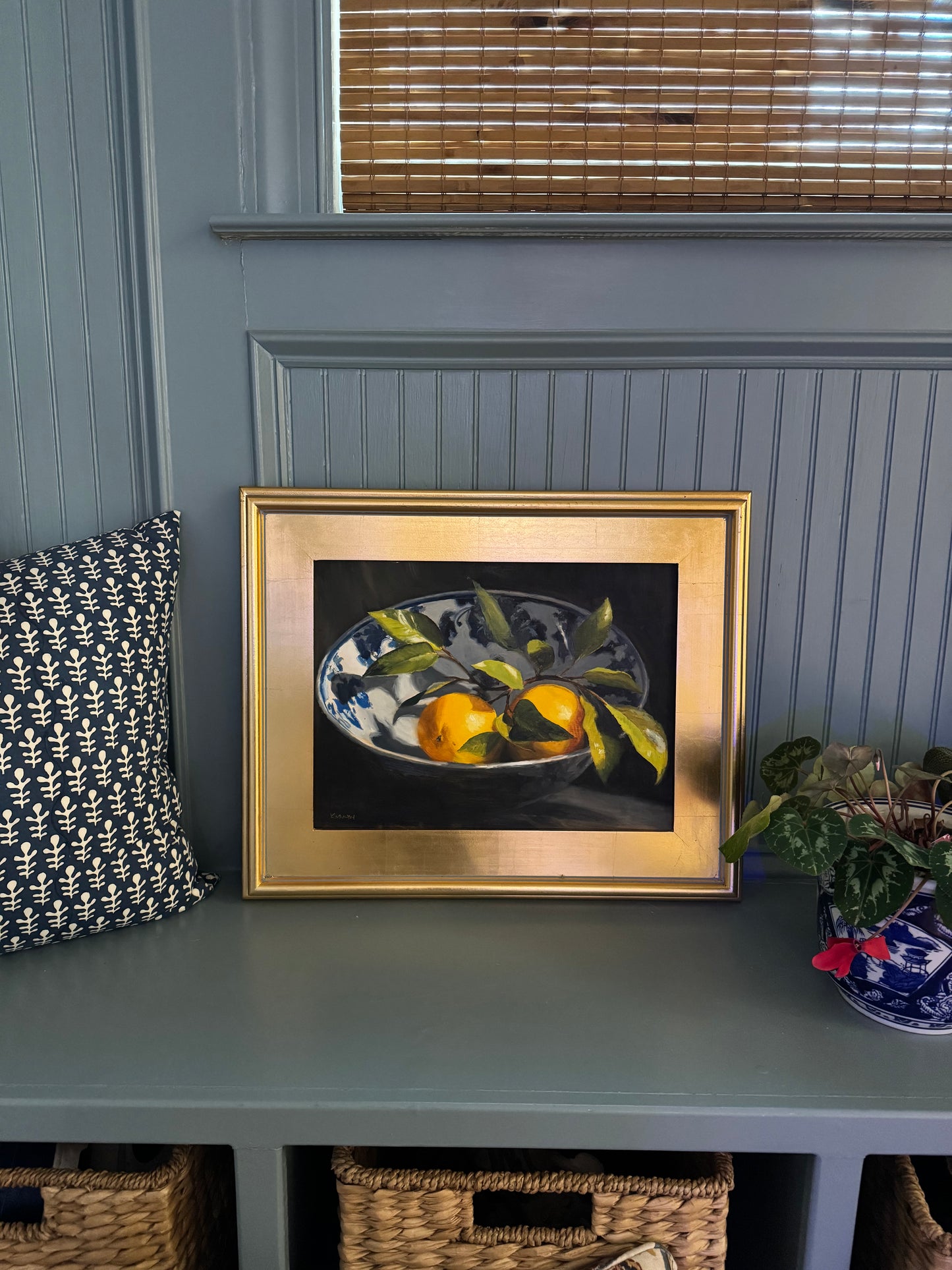 Lemons in Porcelain Bowl