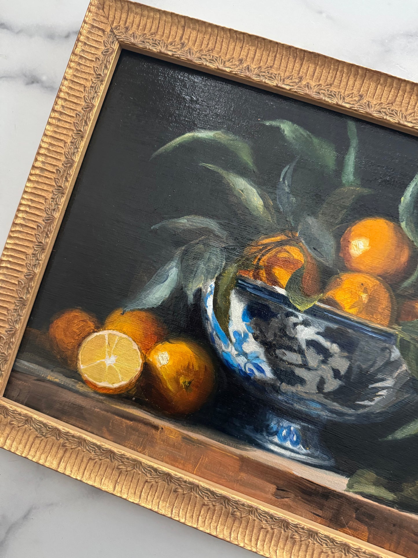Lemons in Blue and White