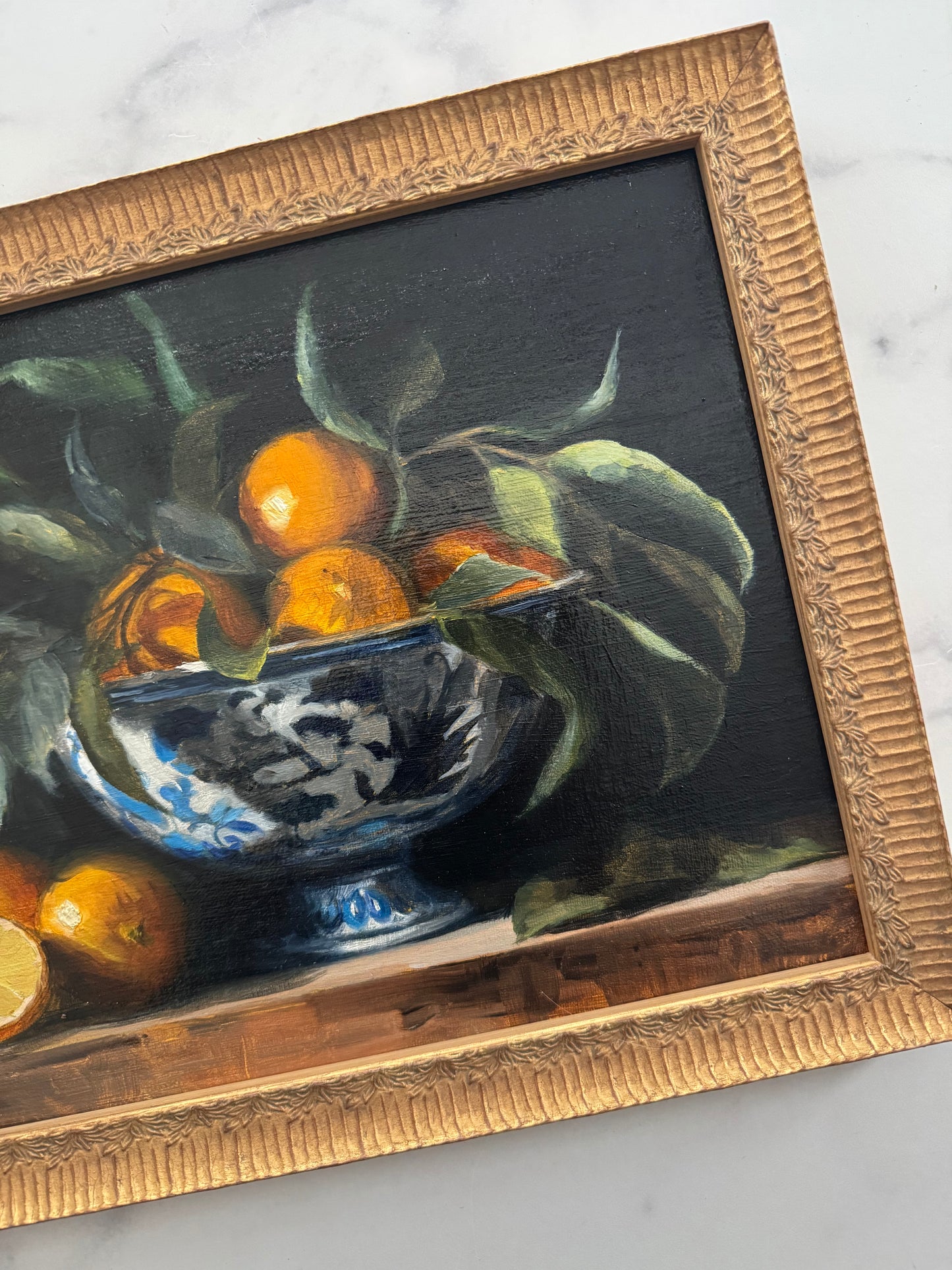 Lemons in Blue and White