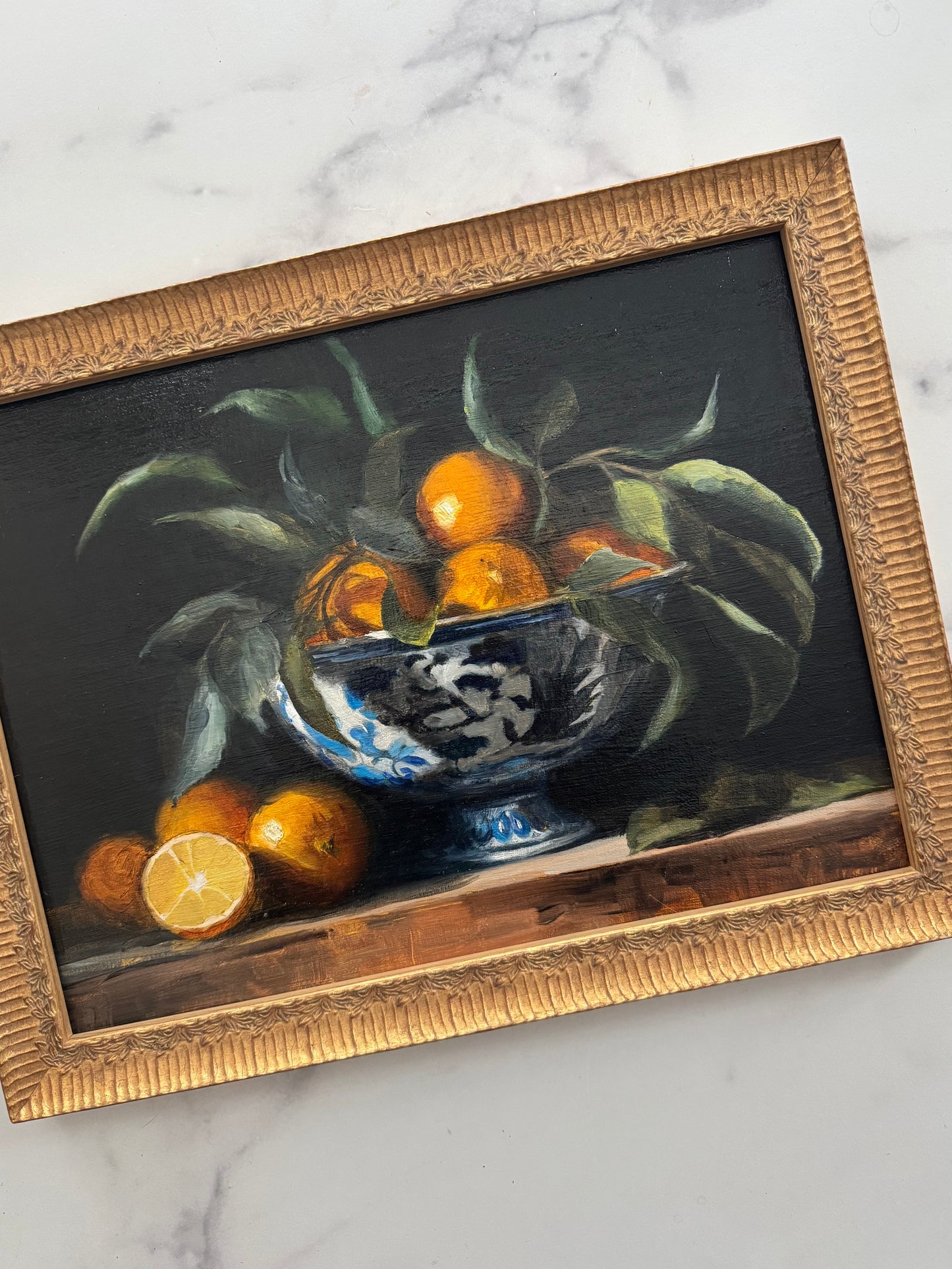 Lemons in Blue and White