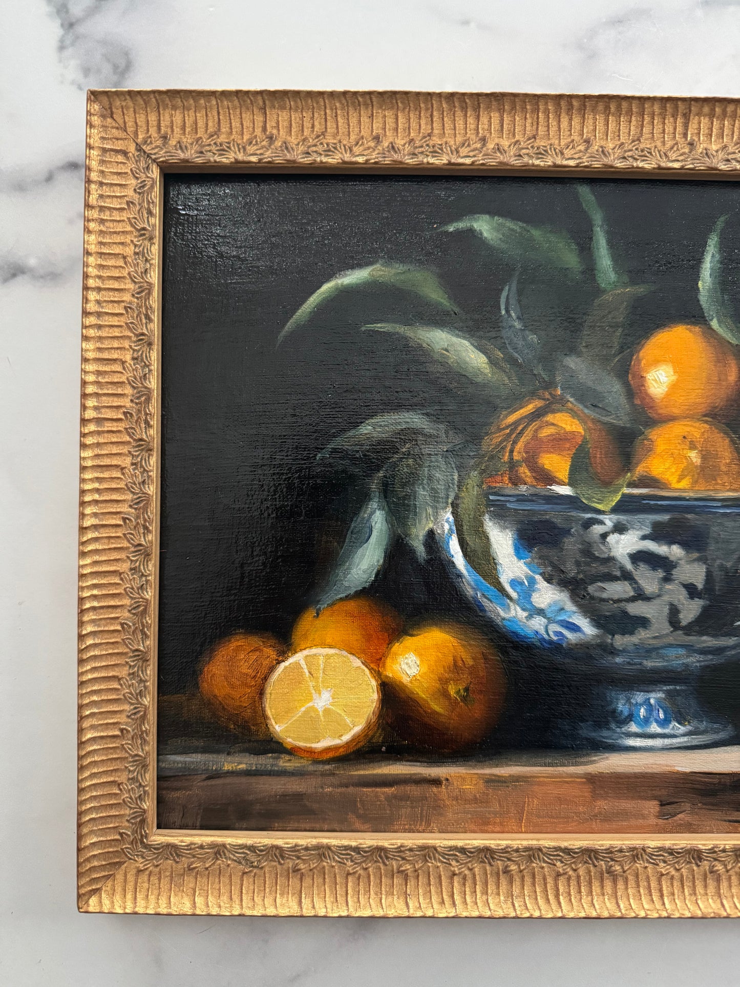 Lemons in Blue and White