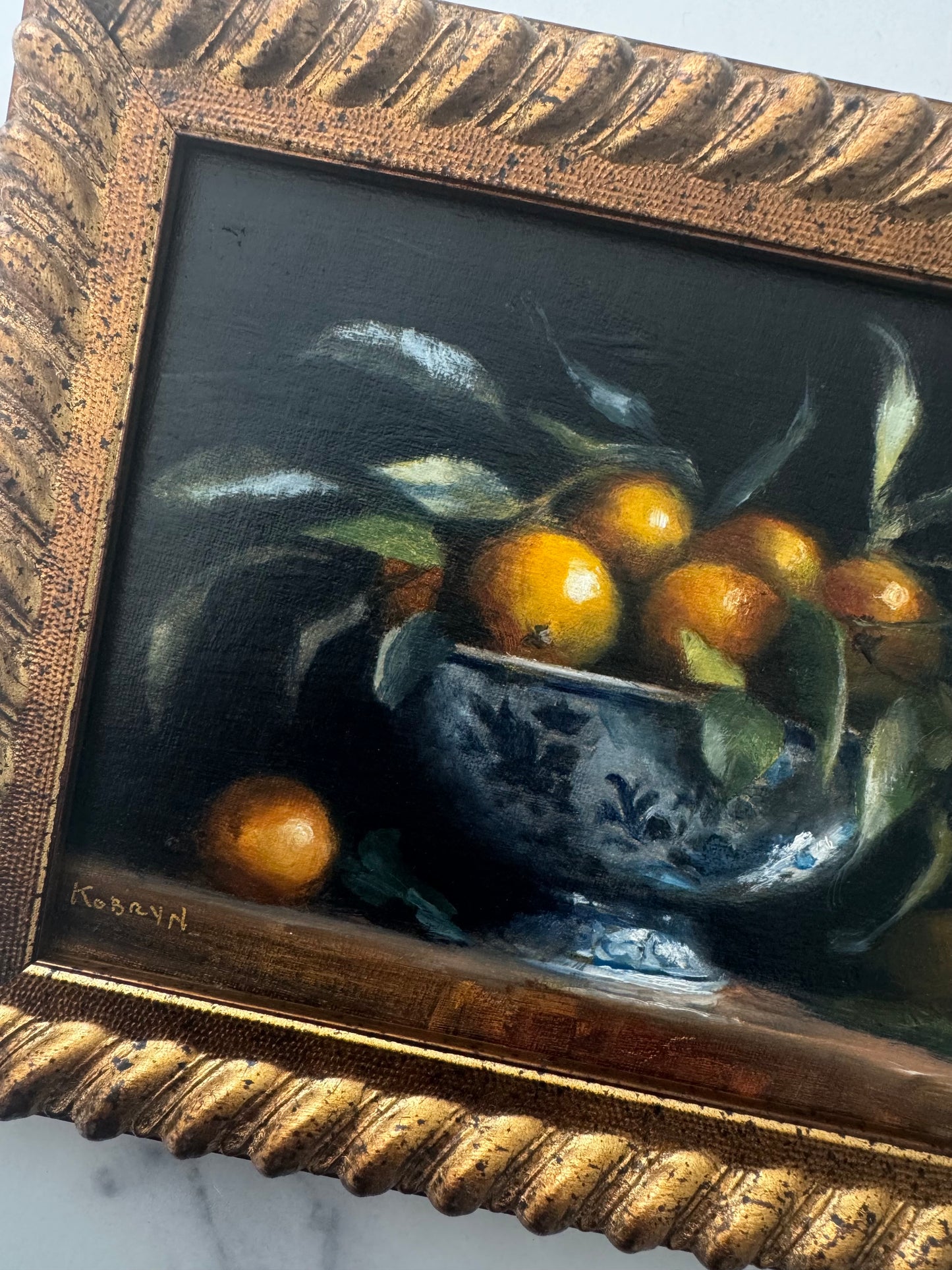 Lemons in Blue and White