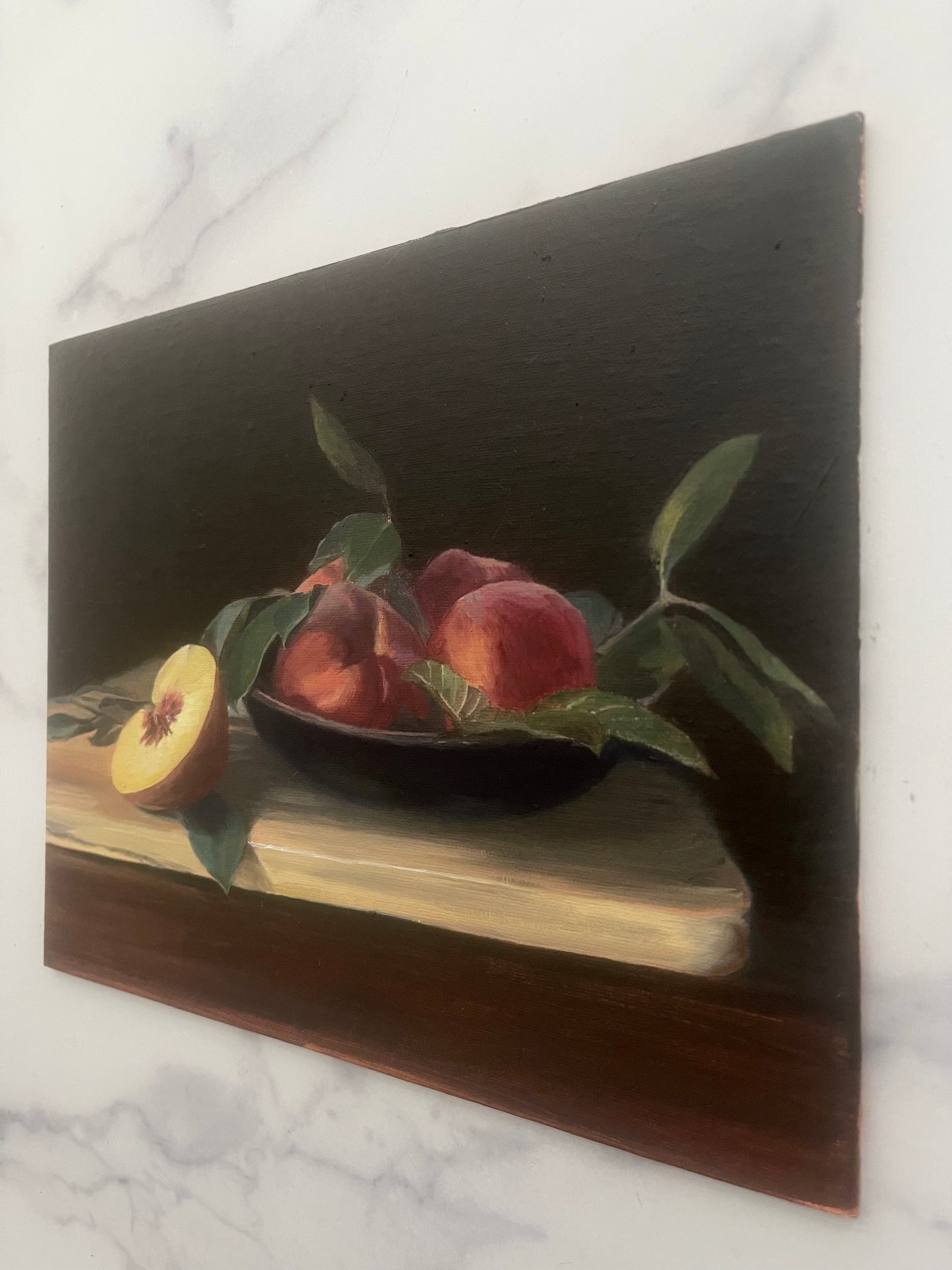 Painting for Julie - "Bowl of Peaches" - 8x10" oil on linen panel