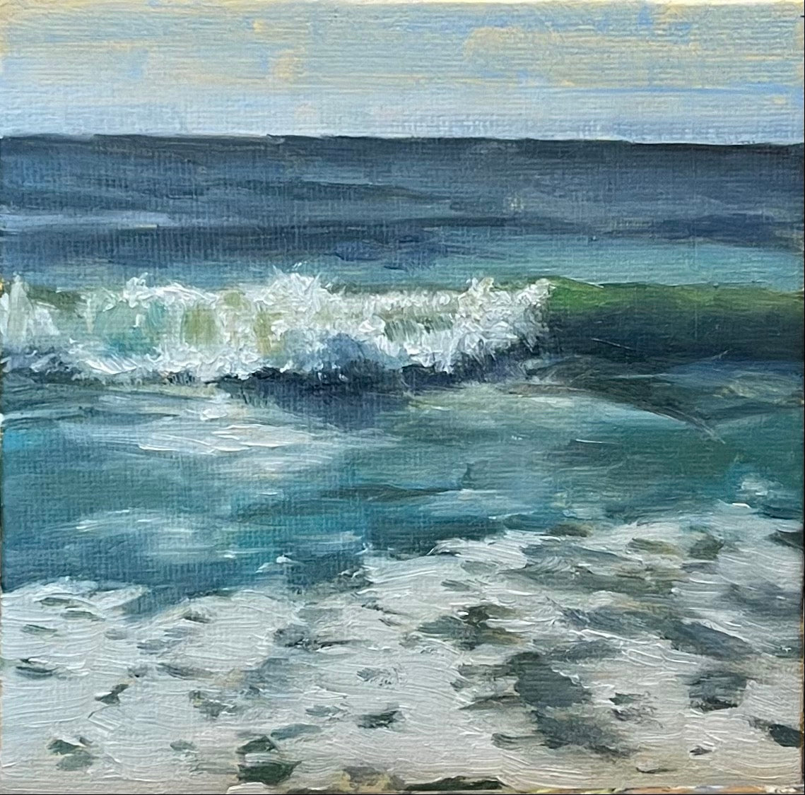 "Wave Wash" - 5x5" oil on canvas panel