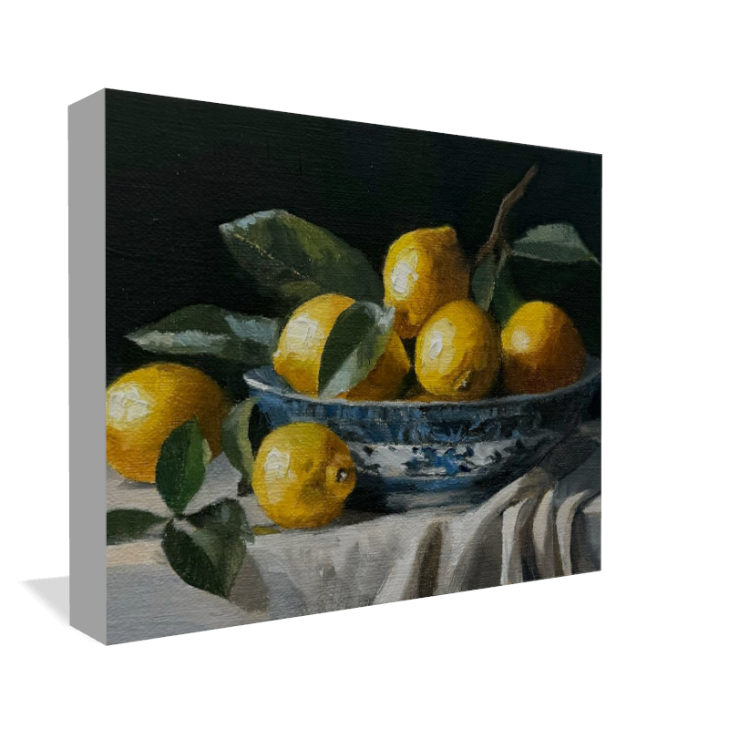 "Still Life with Porcelain" Print on Canvas
