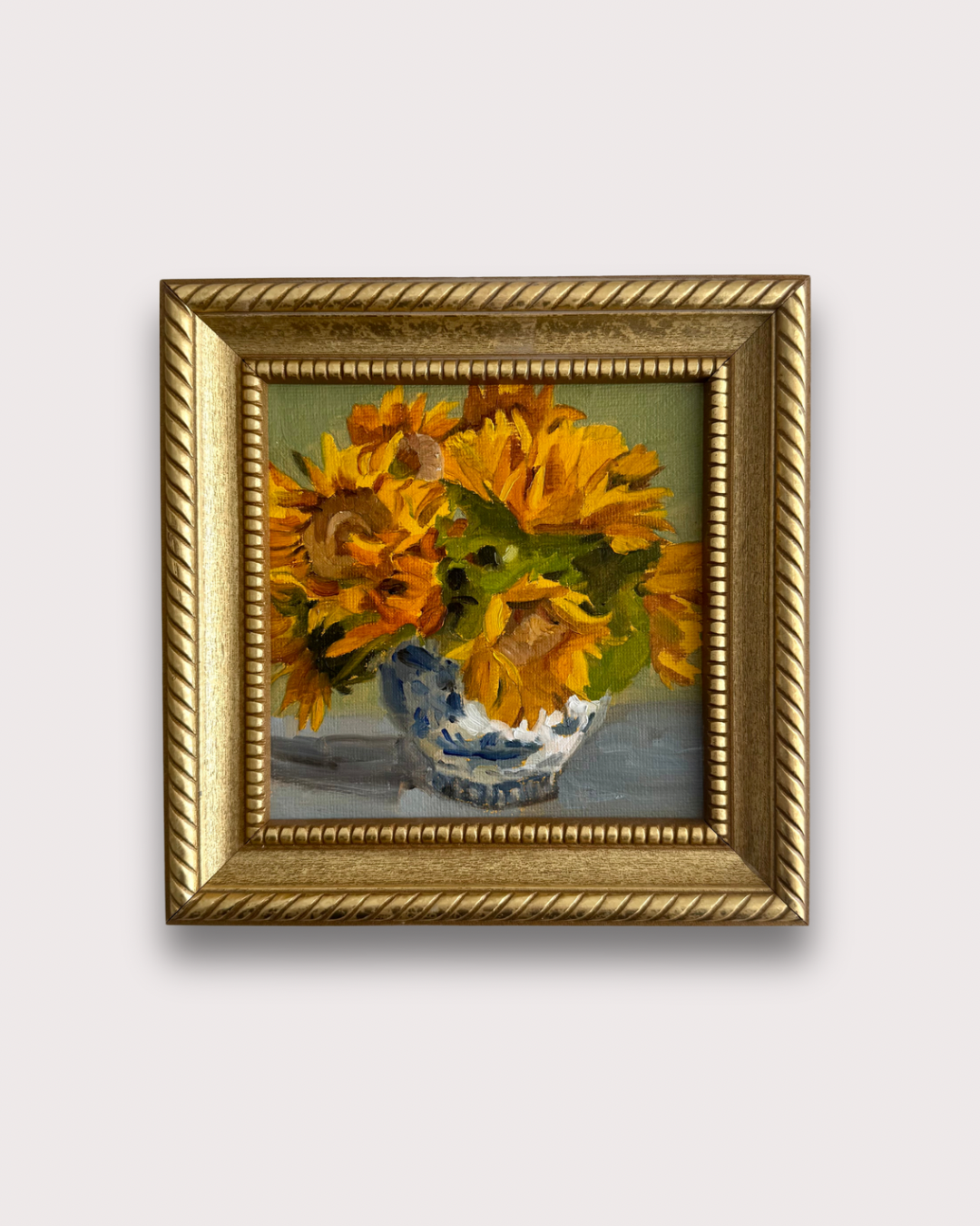 Sunflowers in Blue and White