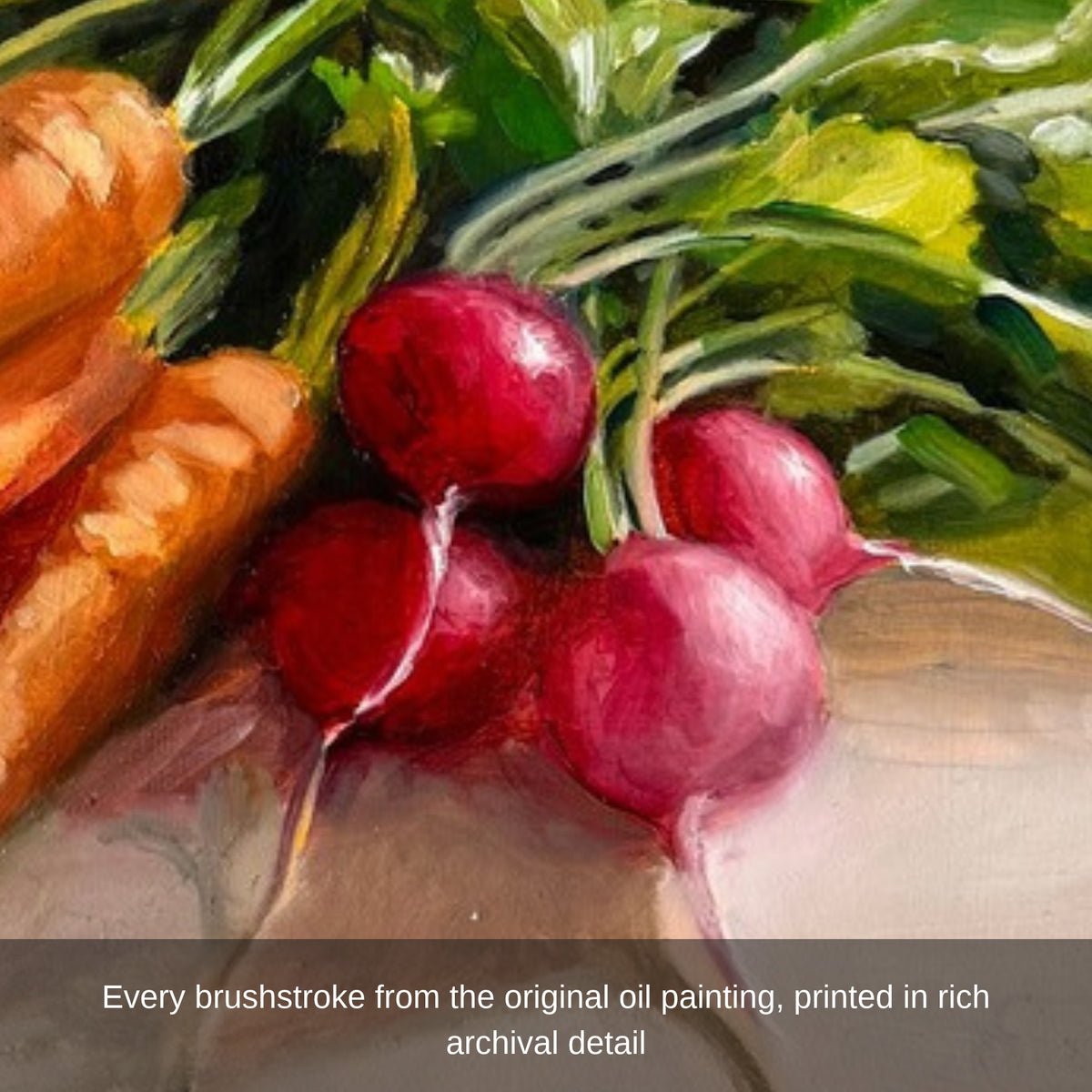 Radishes brushstroke close-up