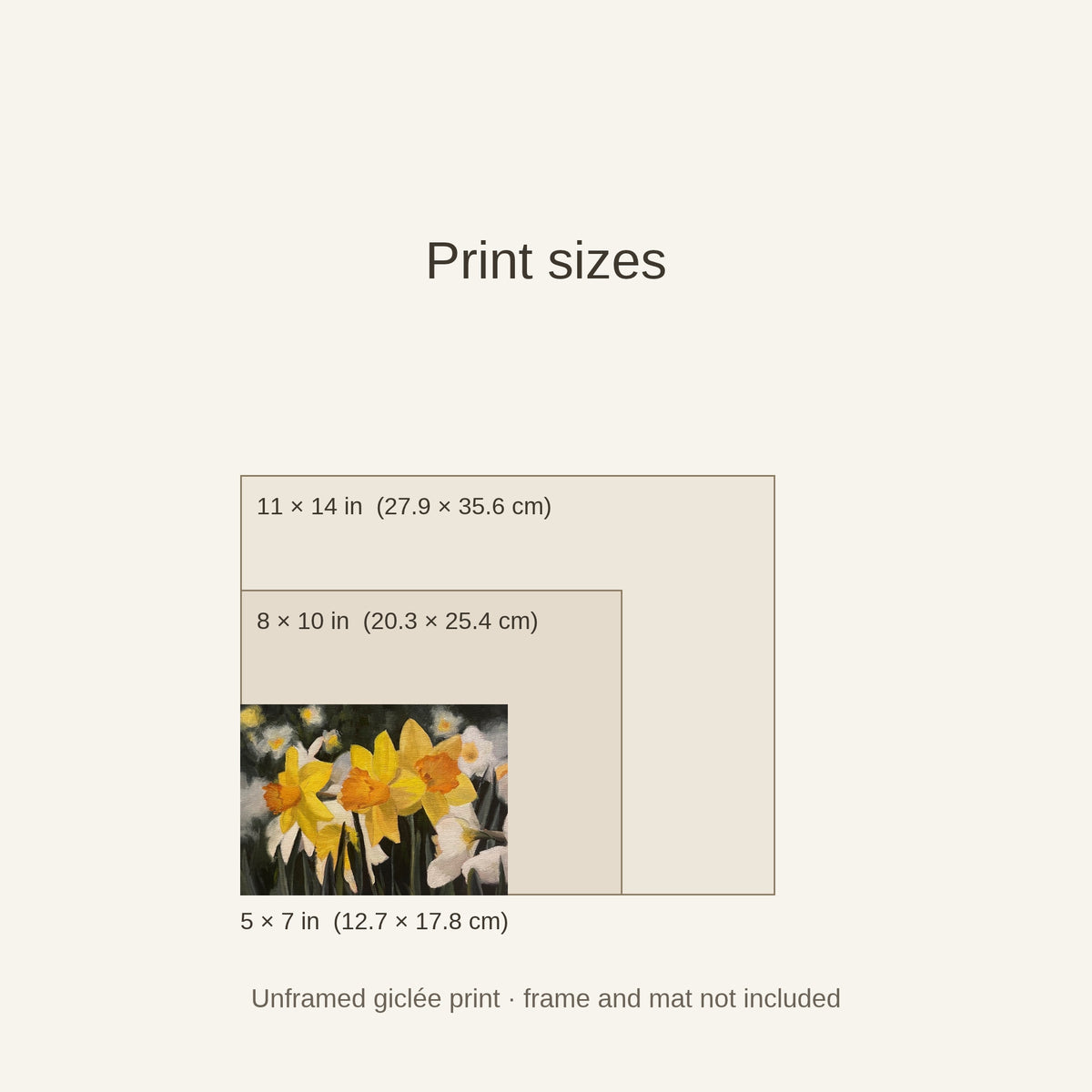 Print size guide: 5x7, 8x10 and 11x14 inches