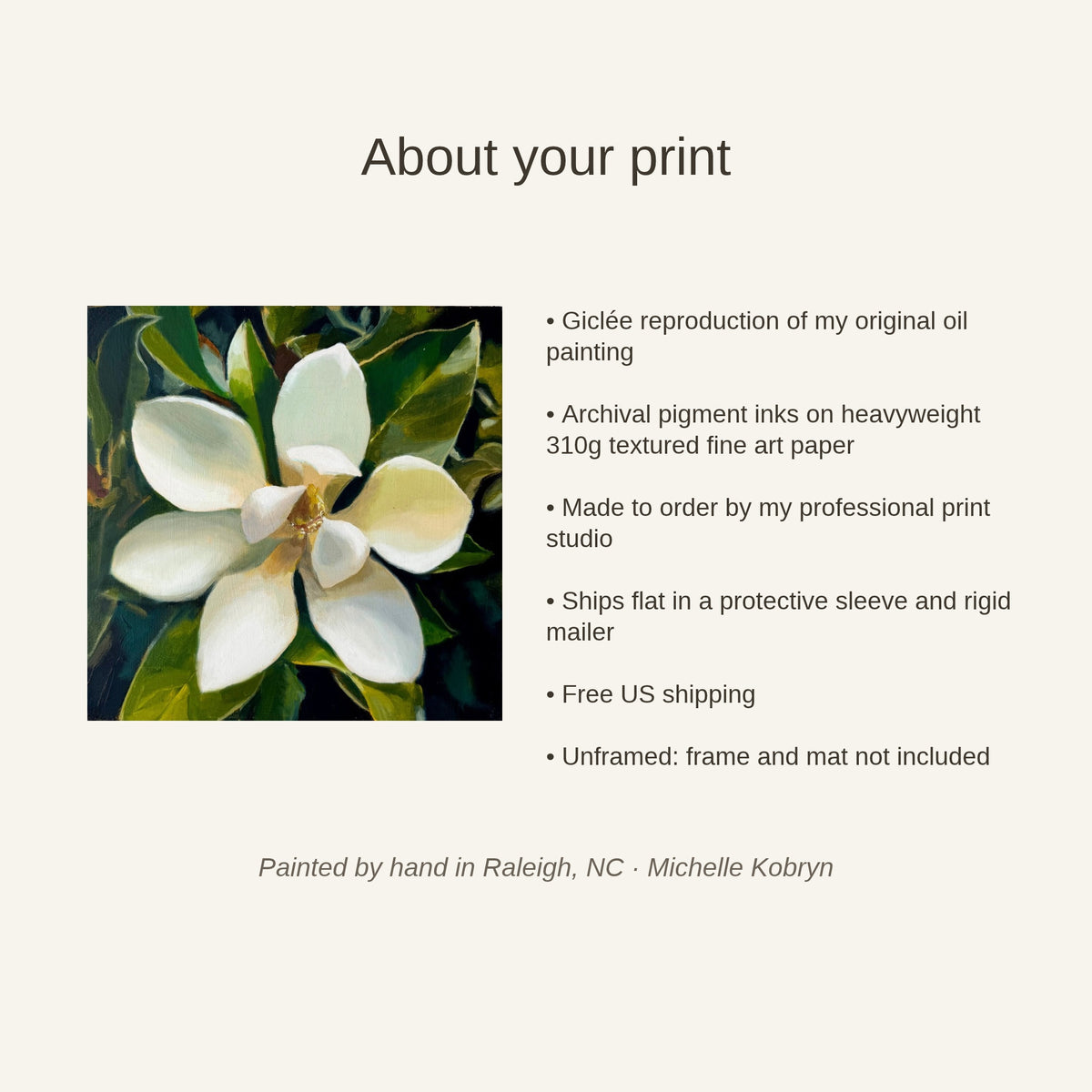 Magnolia print details