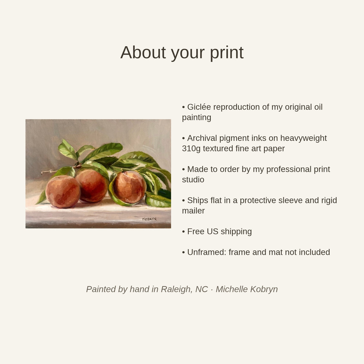 Peaches print details