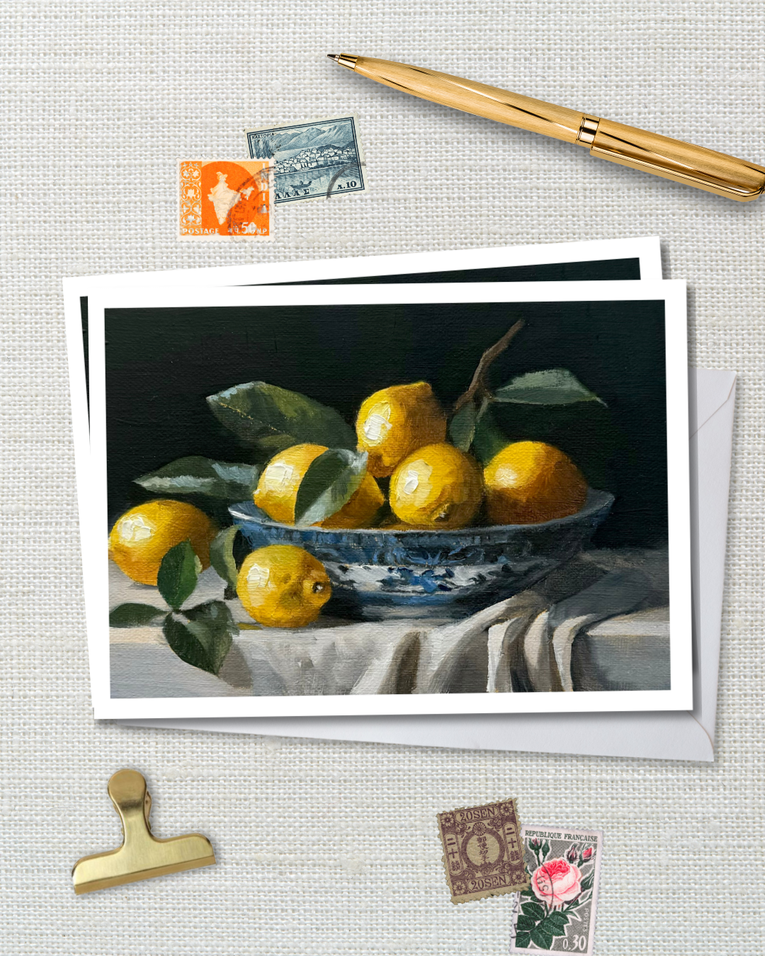Lemons & Porcelain Greeting Card Set
