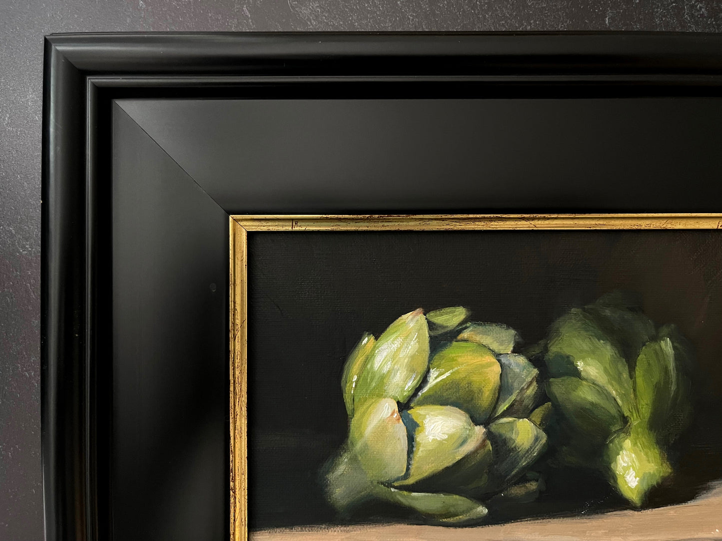 "Pair of Artichokes" - 5x7" oil on linen panel