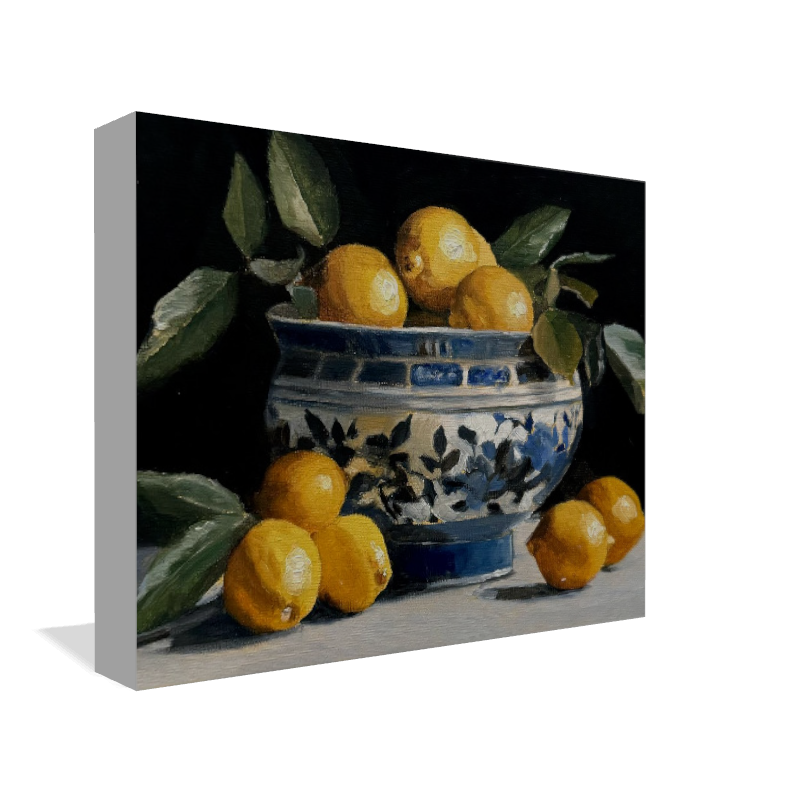 "Citrus in Porcelain" Print on Canvas