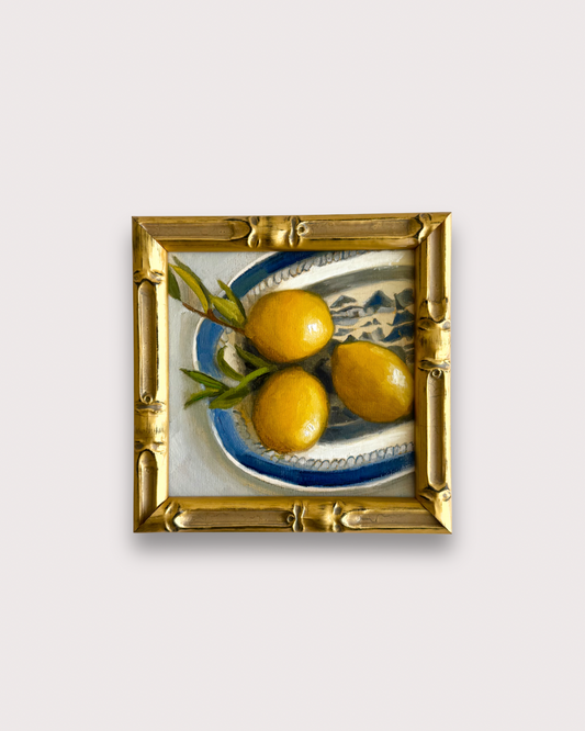 Lemons with Blue and White