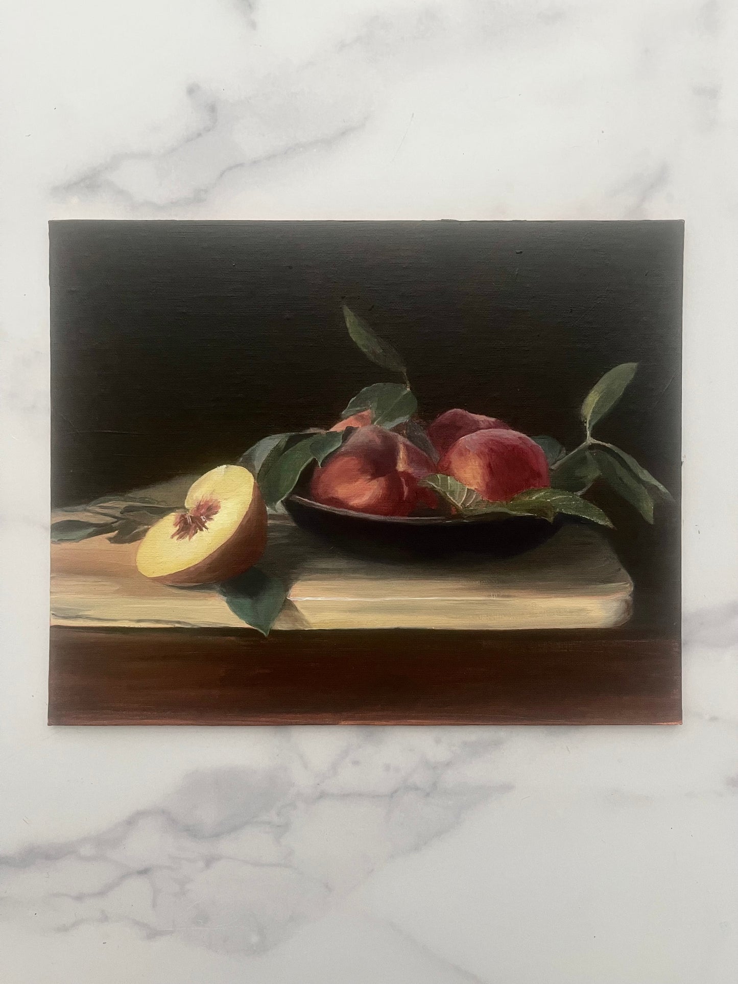 Painting for Julie - "Bowl of Peaches" - 8x10" oil on linen panel