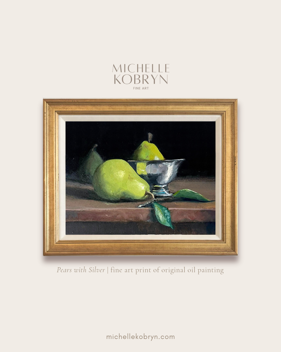 Pears with Silver Bowl Art Print