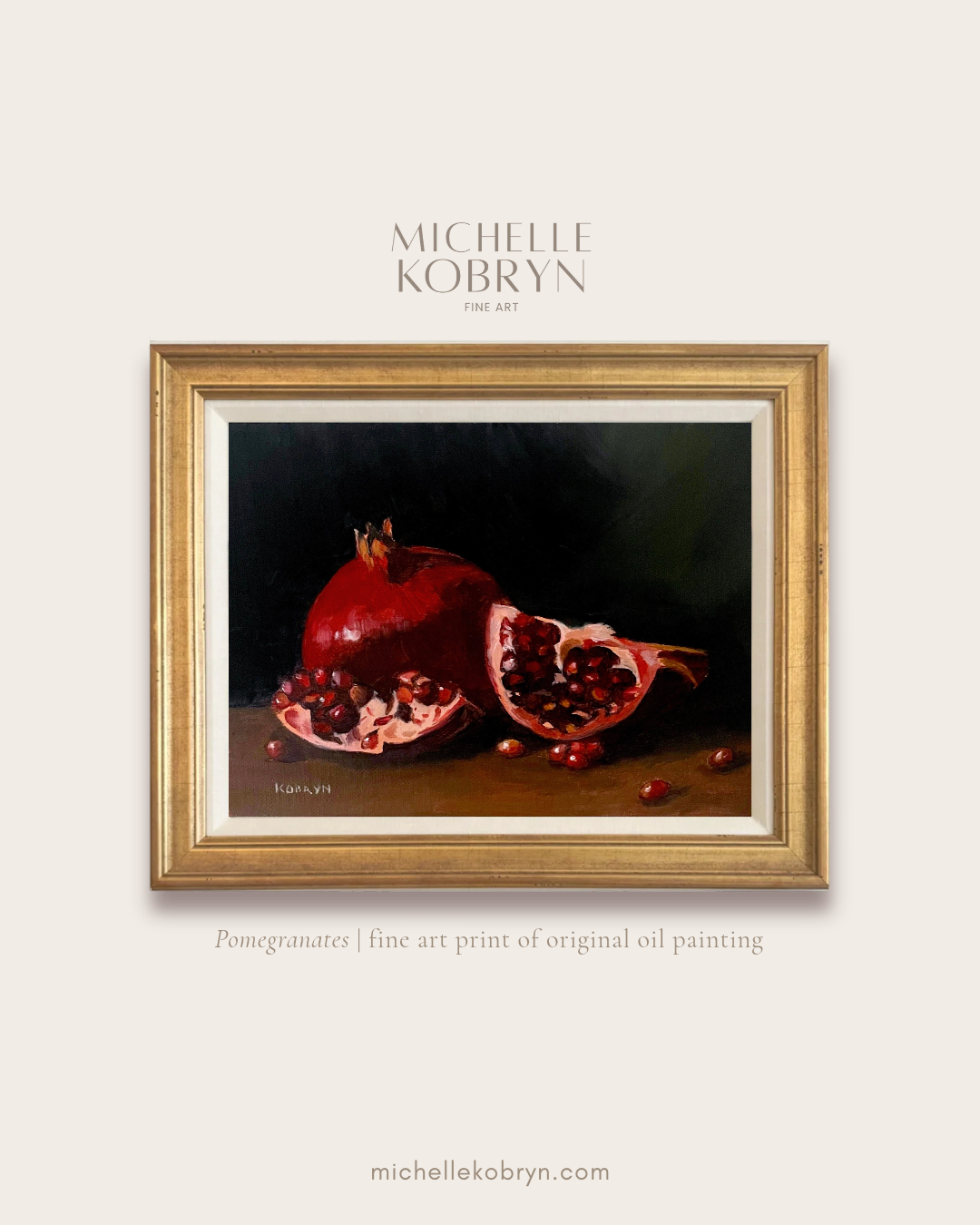 Pomegranate Still Life Art Print