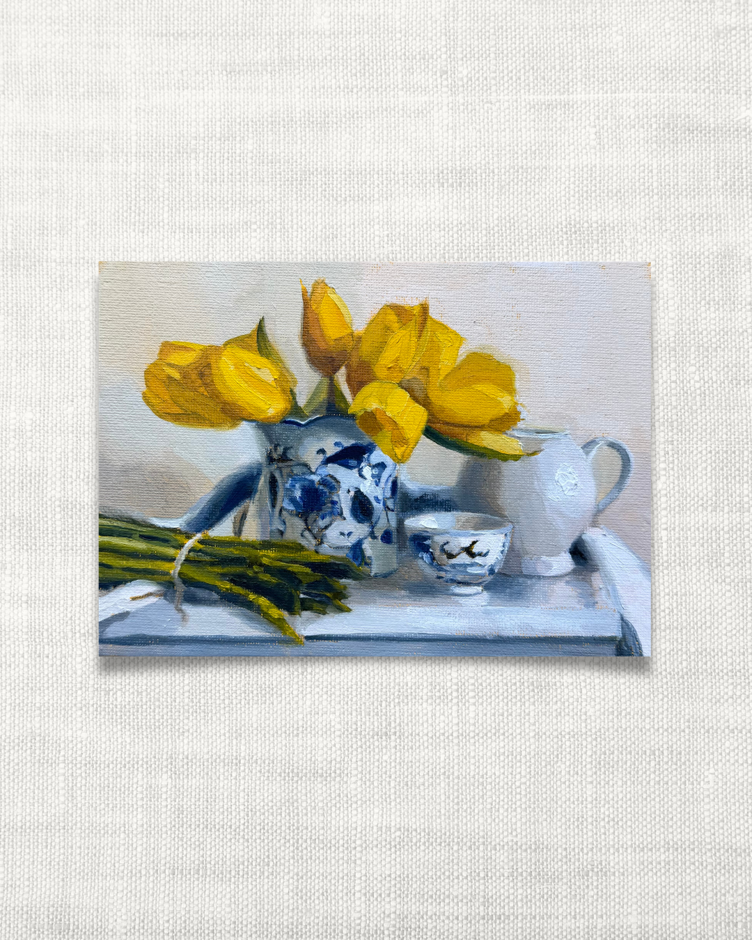 Yellow Tulips with Asparagus Print