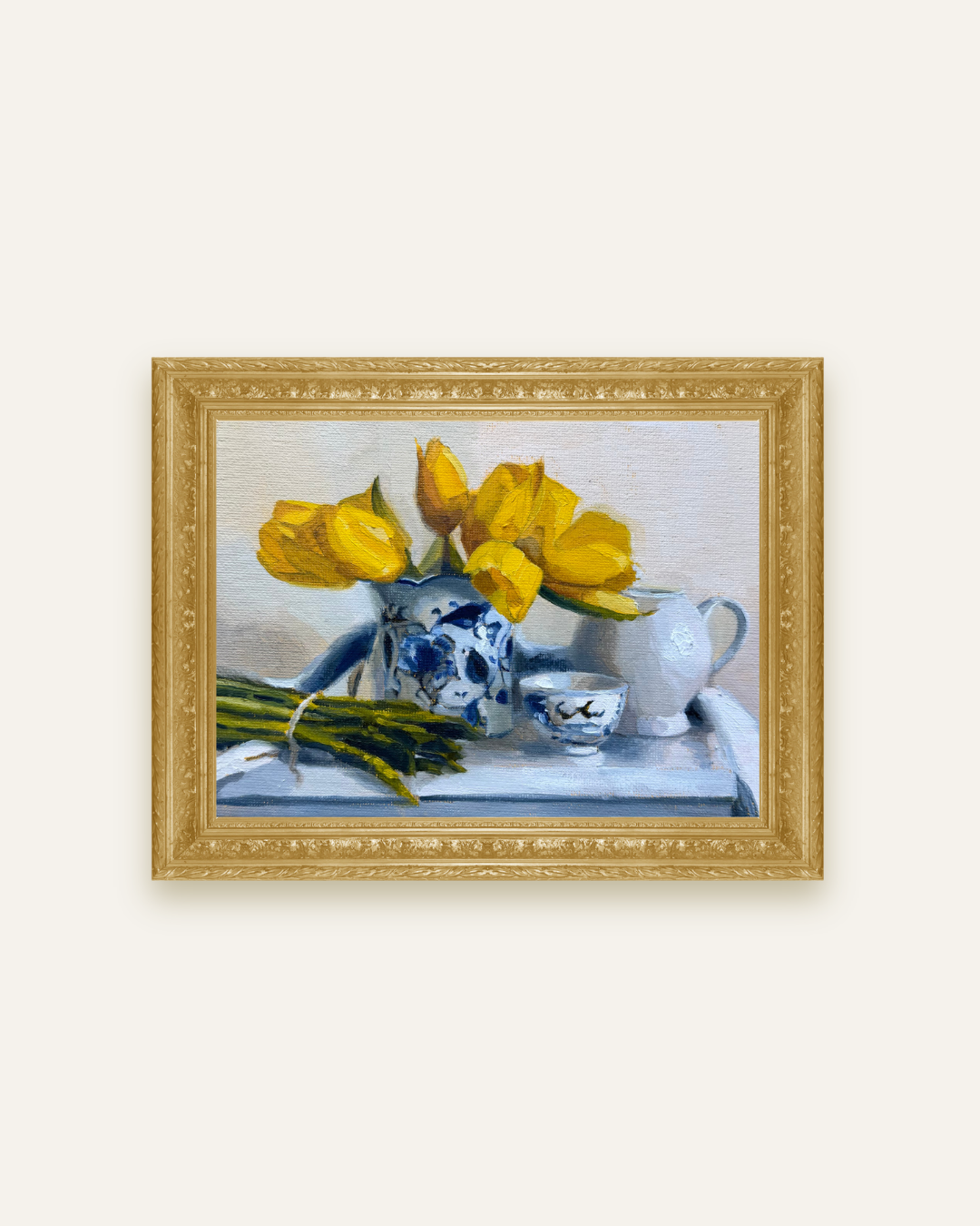 Yellow Tulips with Asparagus Print