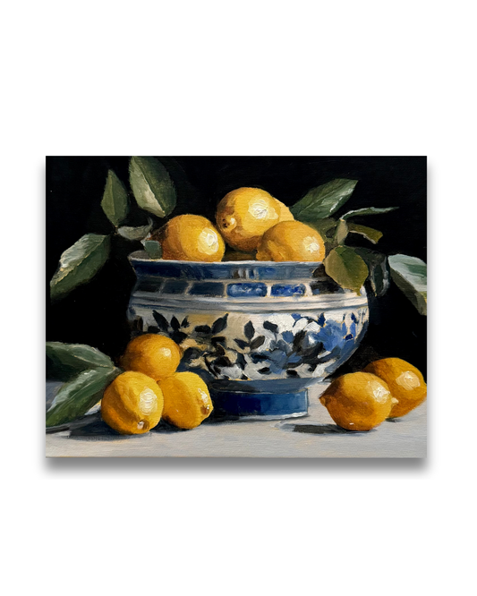 "Citrus in Porcelain" Print on Canvas