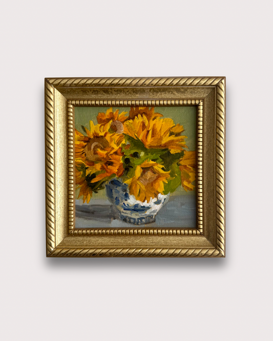 Sunflowers in Blue and White