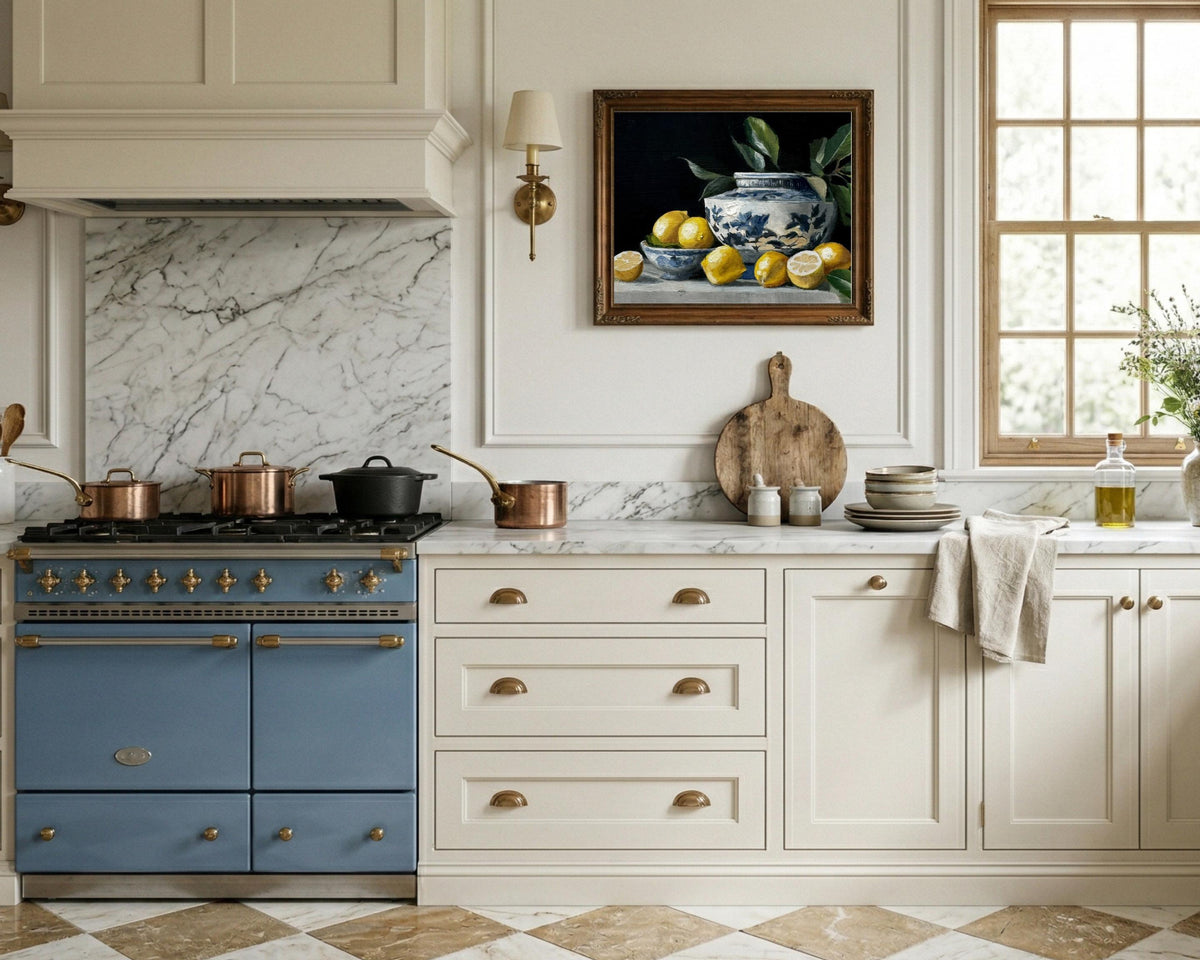 Lemons and chinoiserie bowl print