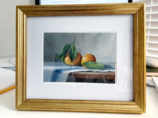 “Pair of Clementines”- 5x7" oil on paper
